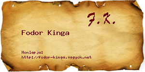 Fodor Kinga névjegykártya